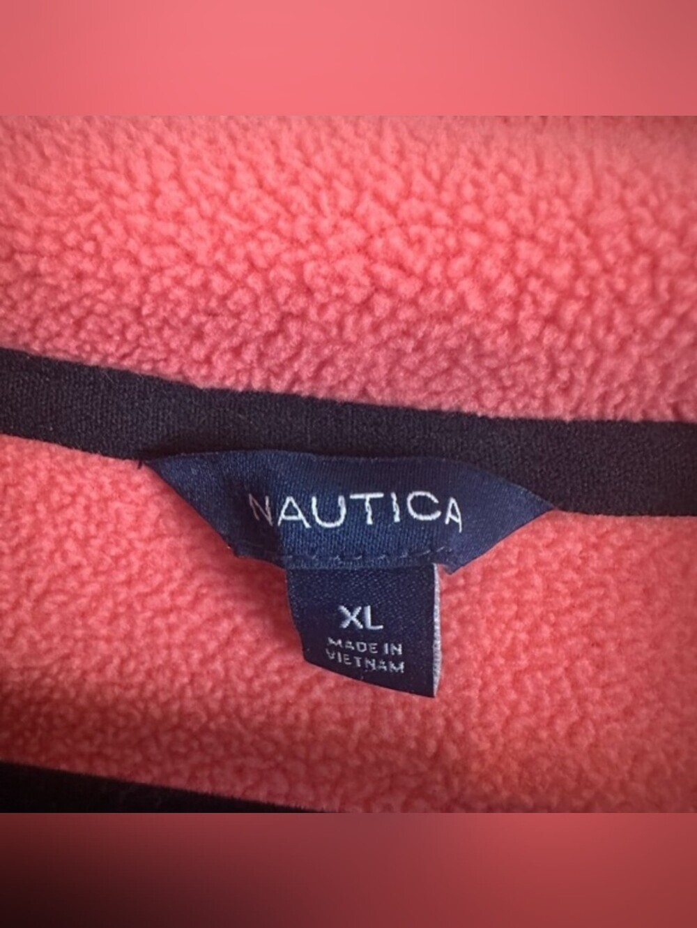 Nautica Fleece Zipper Jacket Orange Color XL Fall Winter Spring - Picture 5 of 6